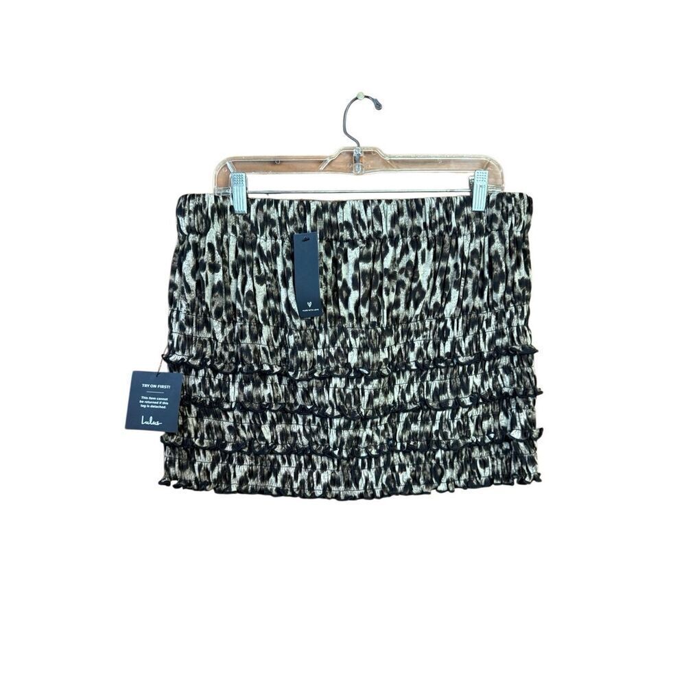 Lulus animal print mini skirt Sz XL NWT